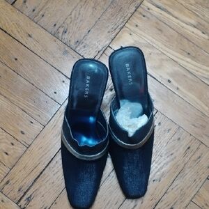 Bakers Black and Silver Women's Mules